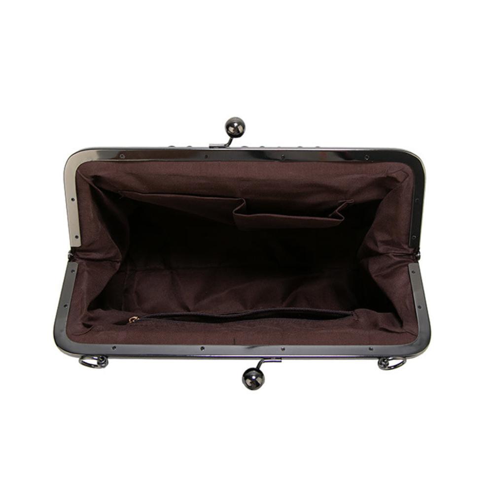 Klassische Handtasche mit Kiss-Lock-Verschluss