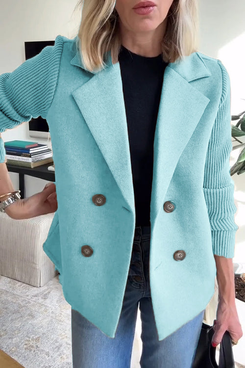 Jaz Chic Knit-Sleeve Blazer