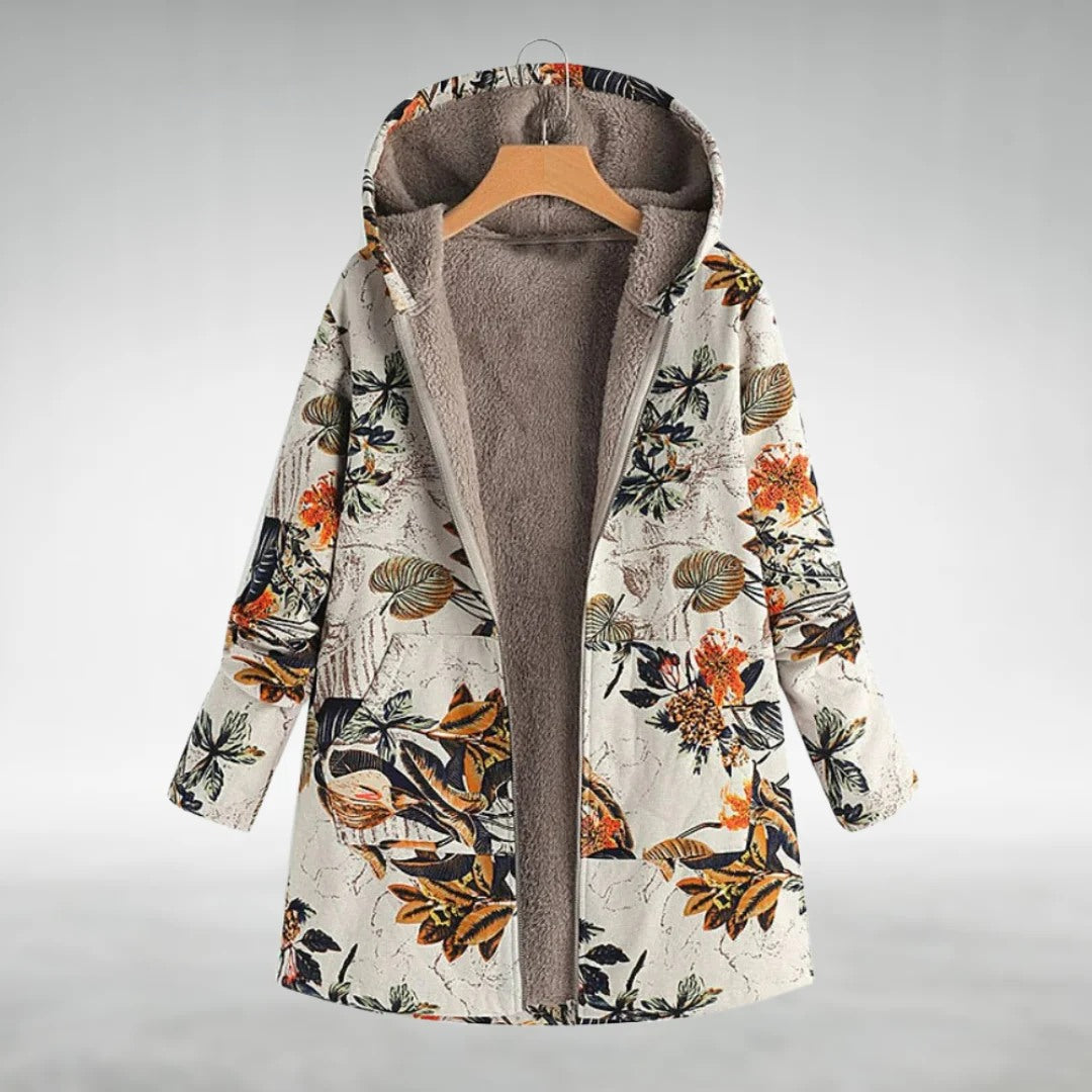 Mira – Stilvolle Fleecejacke mit Blumenmuster
