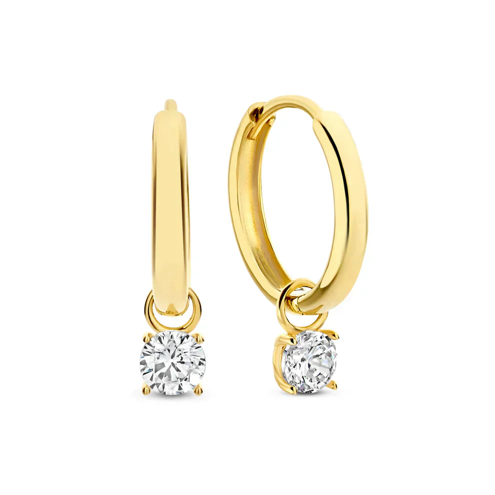 Larmes de Lune Stein Hoop Ohrringe | Gold