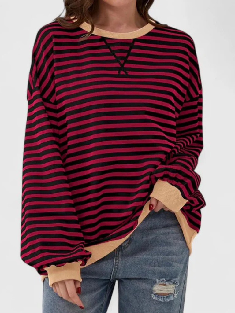 Issah Gemütlicher Gestreifter Pullover