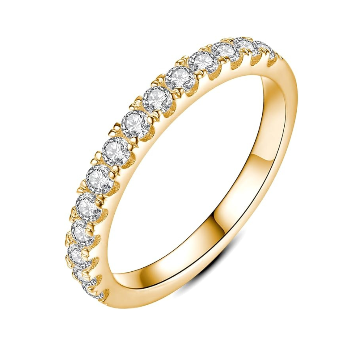 Eva Moissanit Ehering | Gold