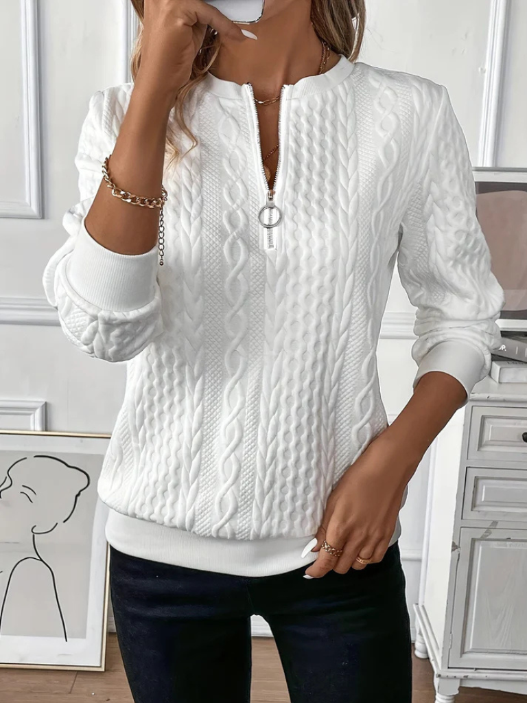 Thalienne Strickpullover Mit Reissverschluss