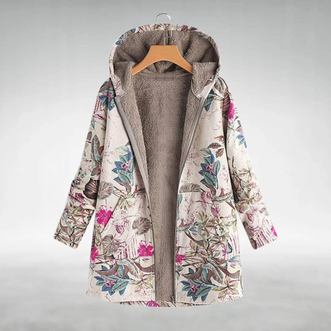 Mira – Stilvolle Fleecejacke mit Blumenmuster