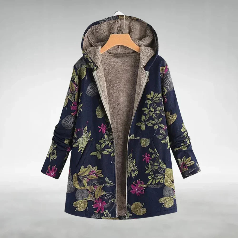 Camille | Fleecejacke mit Blumenprint