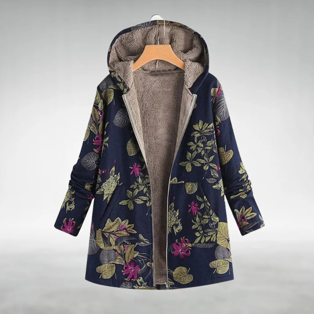 Mira – Stilvolle Fleecejacke mit Blumenmuster