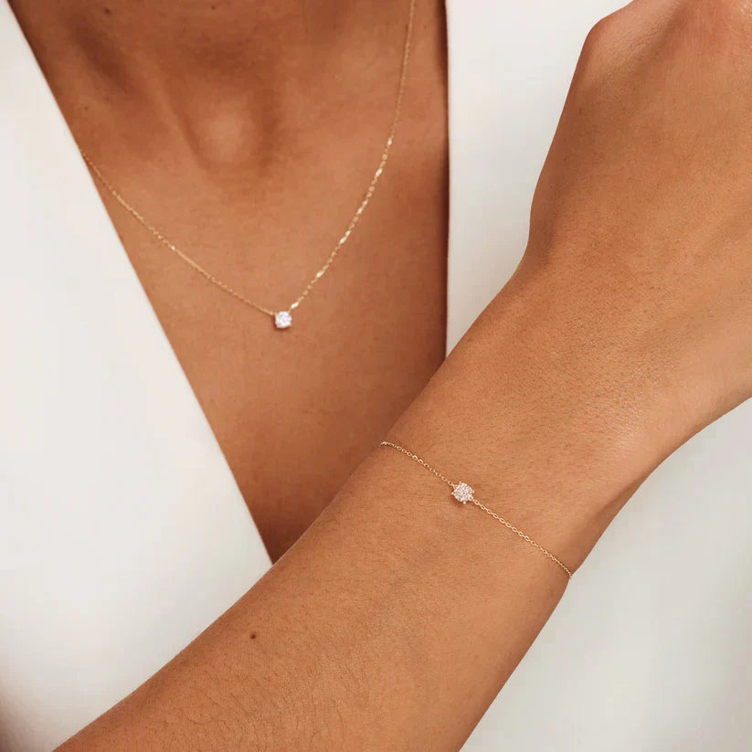 Cléa Moissanit Stein Set | Gold
