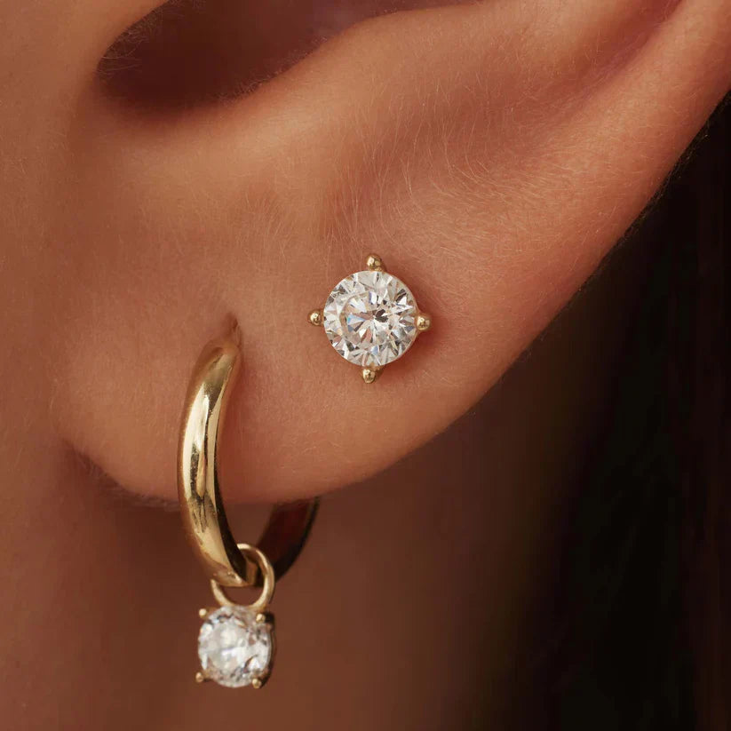 Larmes de Lune Ohrstecker mit Stein | Gold