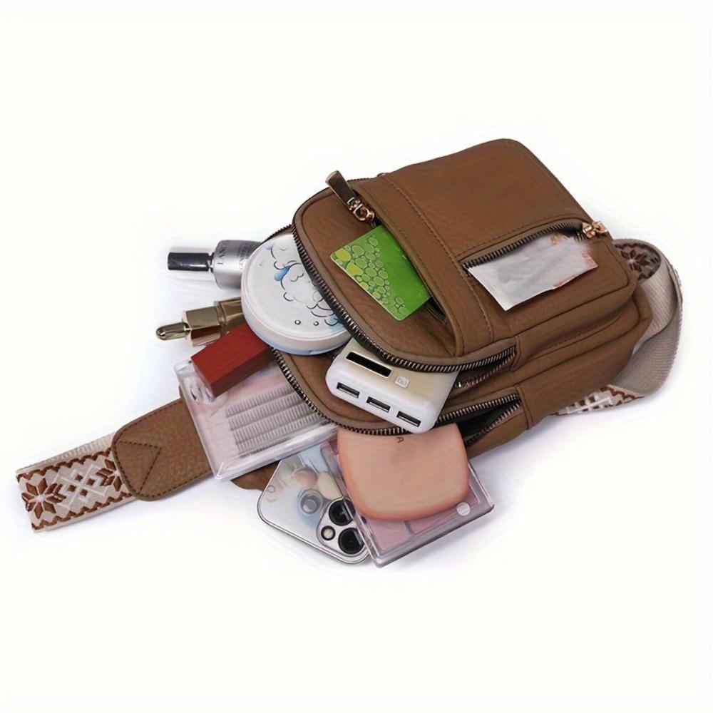 Haselnussbraune Retro-Umhängetasche