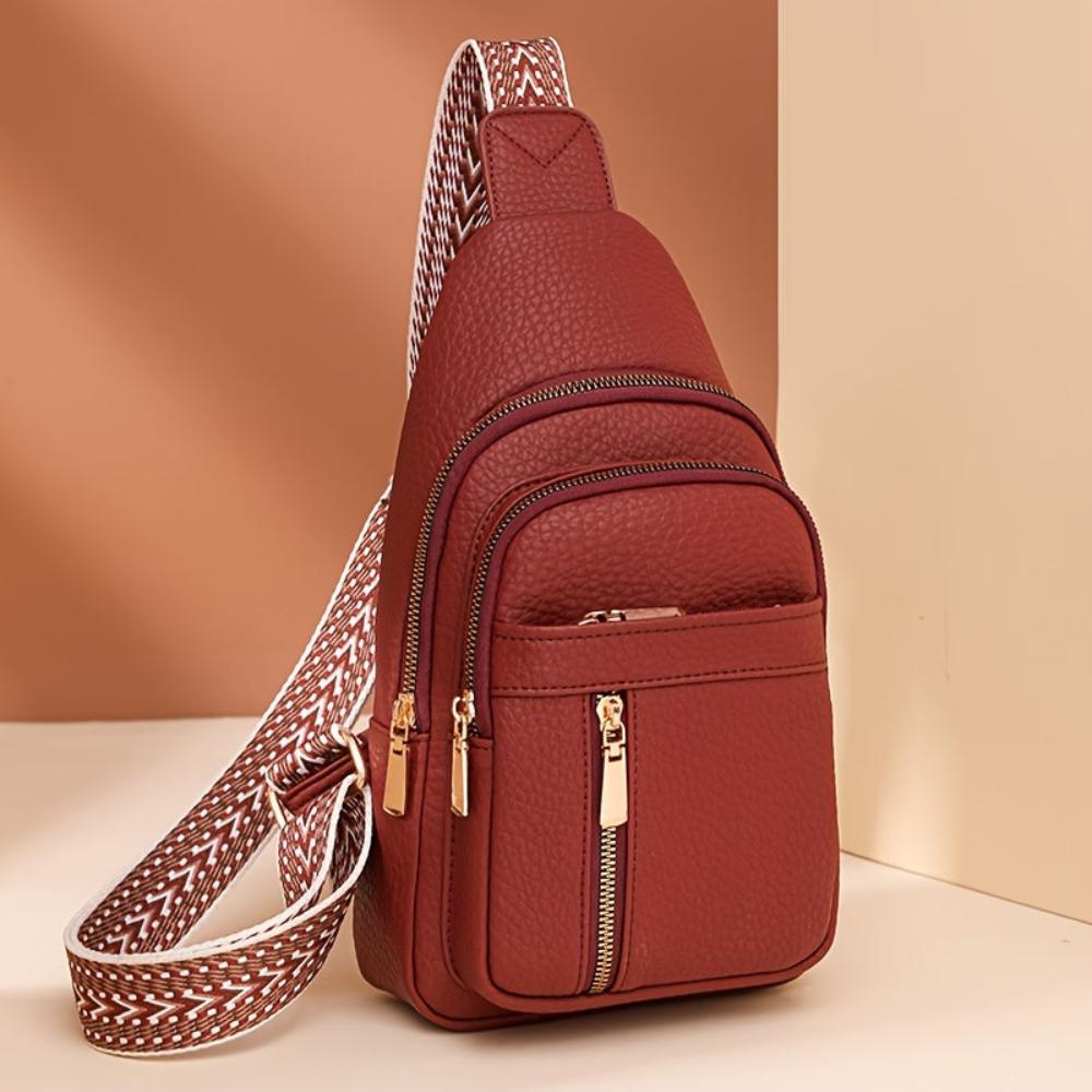 Haselnussbraune Retro-Umhängetasche