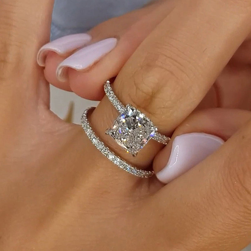 Bridal Kissen 2 Stück Ring Satz | Weißgold