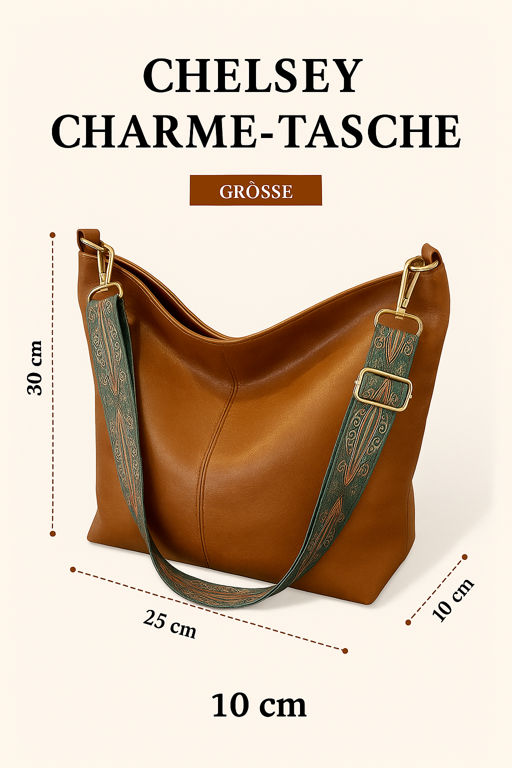 Chelseys Charme Schultertasche aus Leder