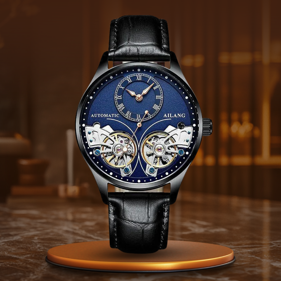 Mechanische Uhr mit doppeltem Tourbillon und Leuchtfunktion