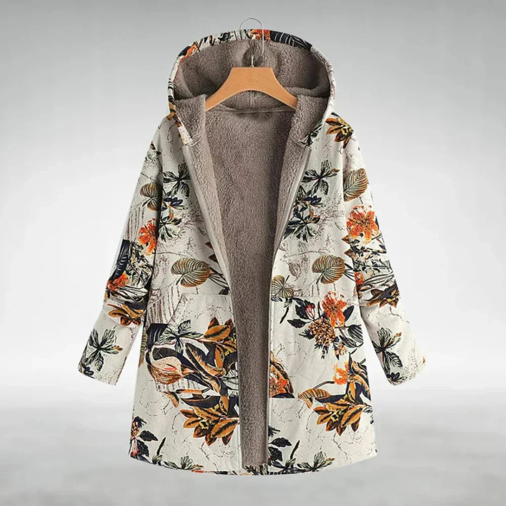 Camille | Fleecejacke mit Blumenprint