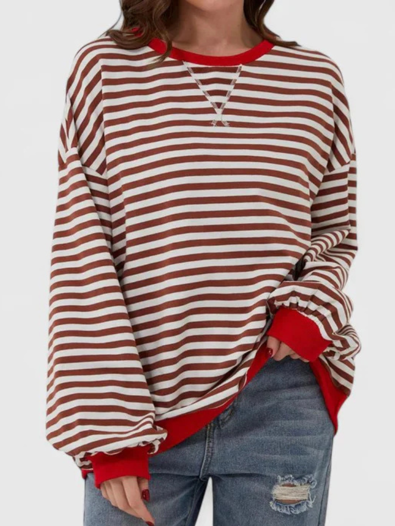 Issah Gemütlicher Gestreifter Pullover