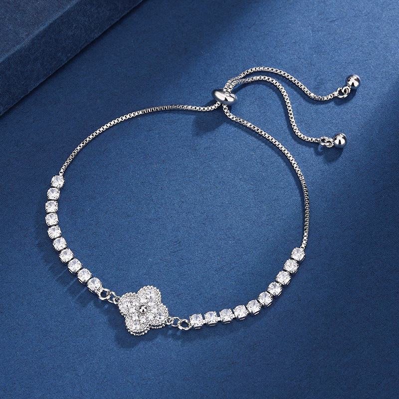 Aria Kleeblatt Charm Satz | Weißgold