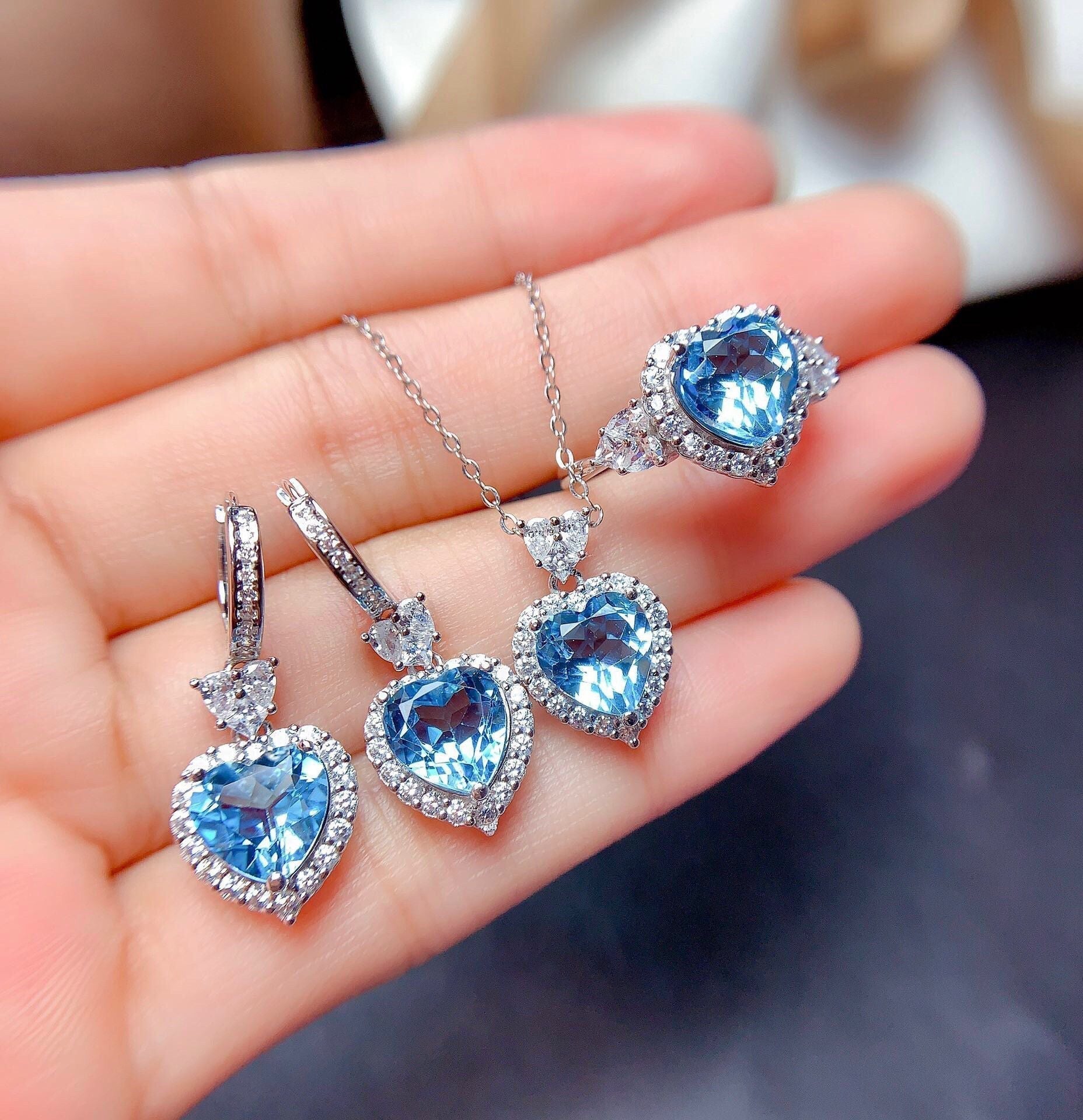 Liora Amorique Blau Set | Weißgold