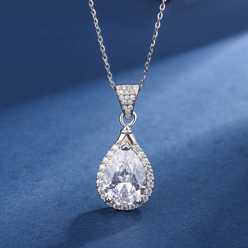 Aria Teardrop Weiß Set | Weißgold