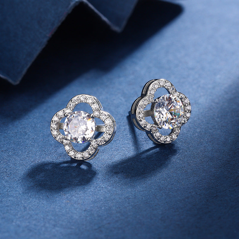 Aria Kleeblatt Charm Satz | Weißgold