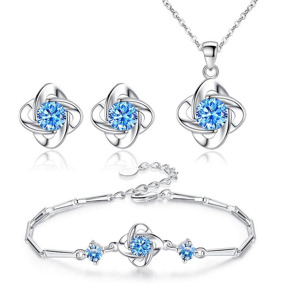 Seren Klee Loop Set Blau | Weißgold