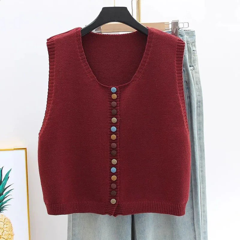 THE MARIBEL | STRICKWESTE MIT FARBIGEN KNÖPFEN