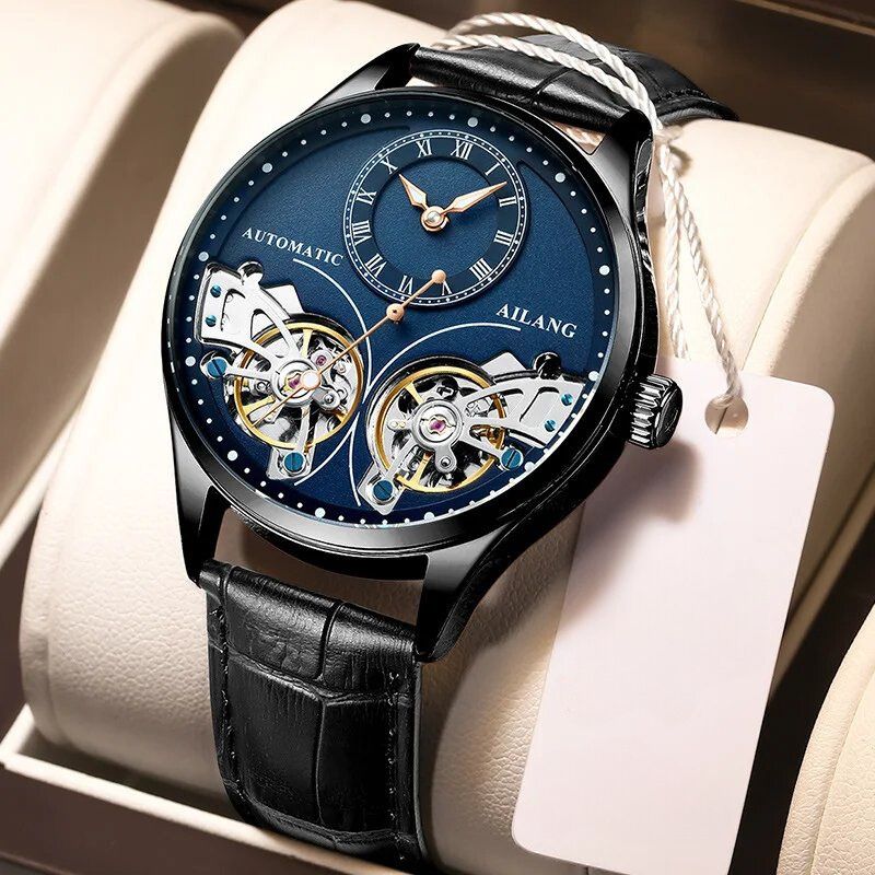 Mechanische Uhr mit doppeltem Tourbillon und Leuchtfunktion