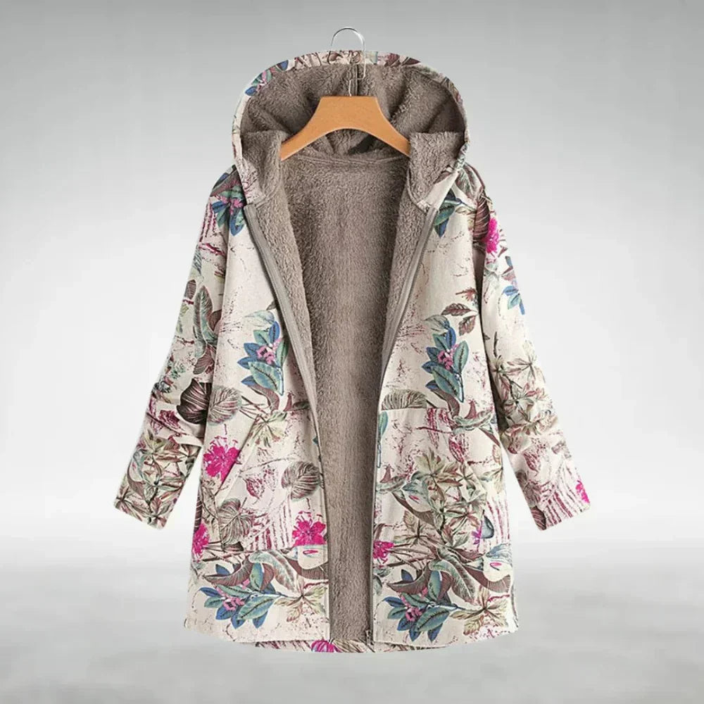 Camille | Fleecejacke mit Blumenprint