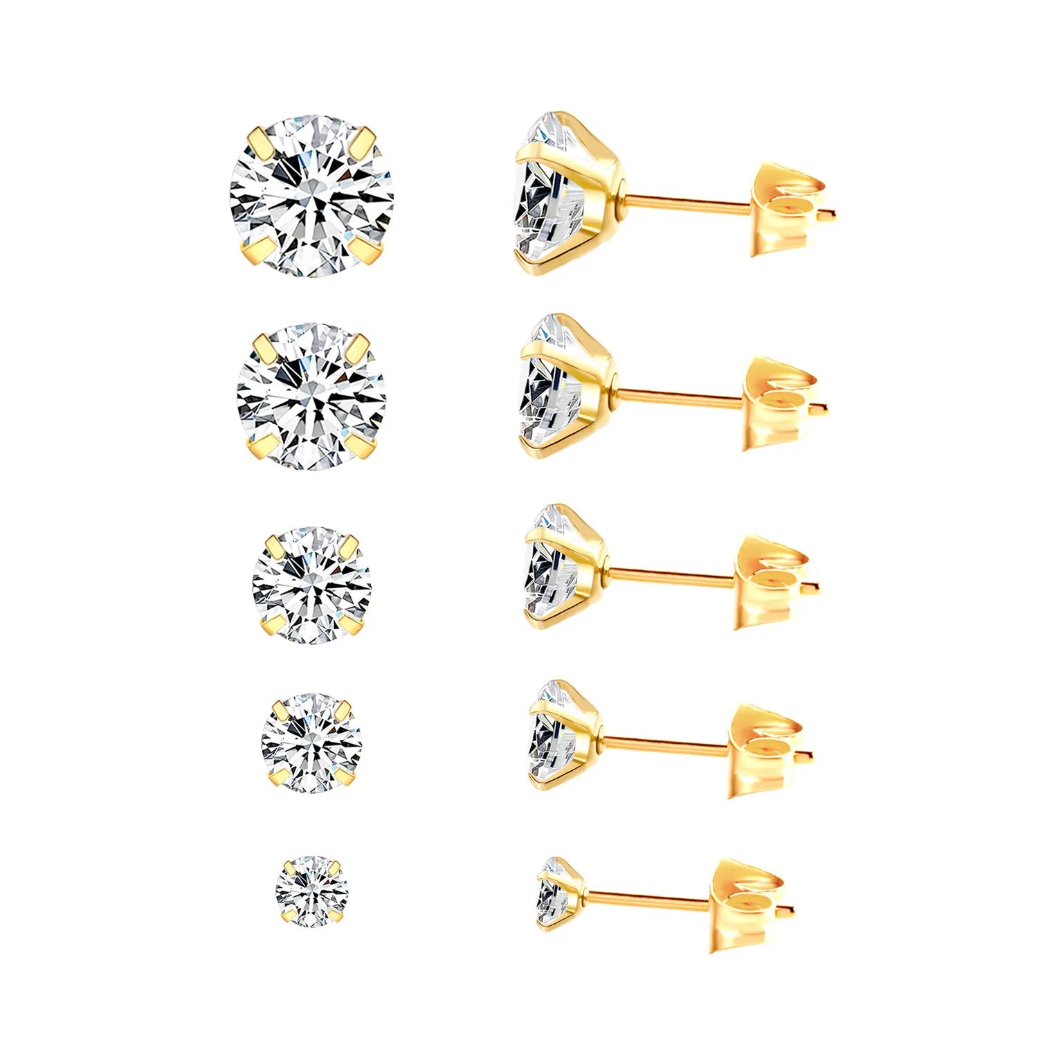 Dara Brillane Stein-Ohrringe Set | Gold