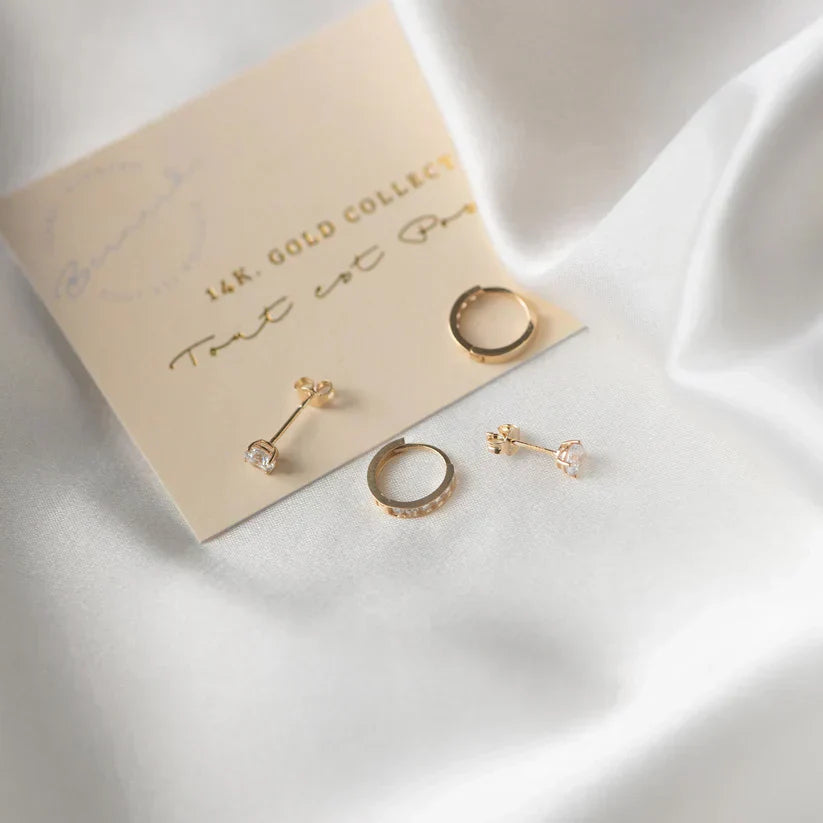 Larmes de Lune Ohrstecker mit Stein | Gold
