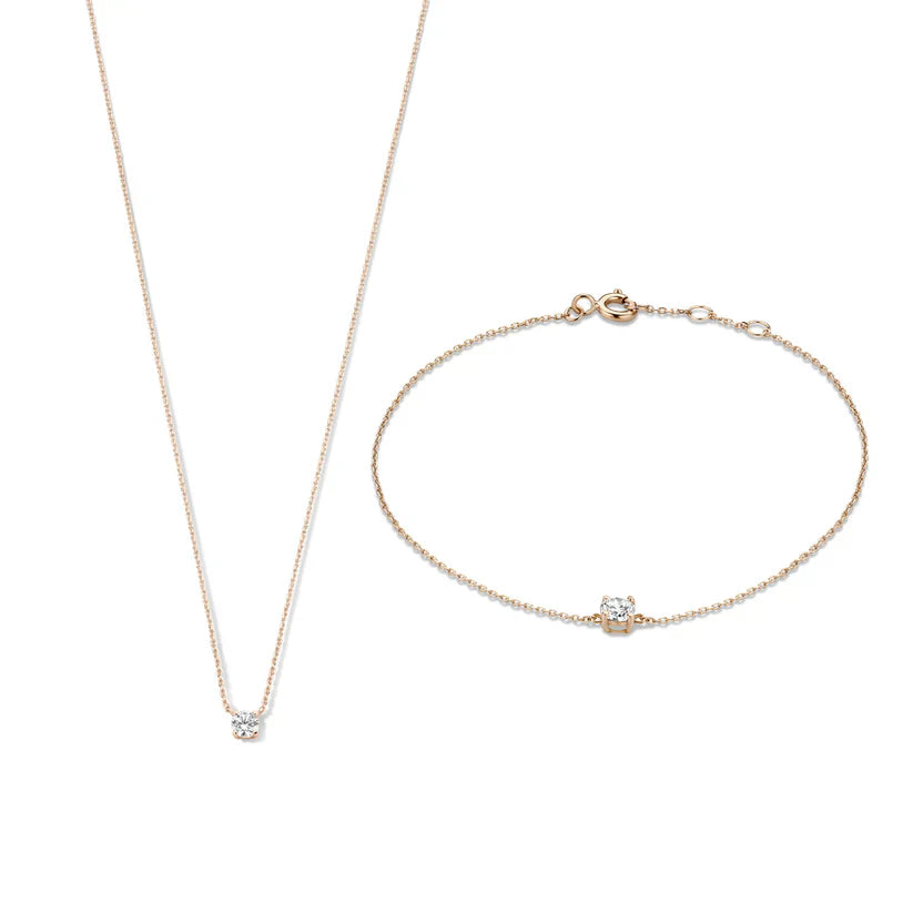 Cléa Moissanit Stein Set | Gold
