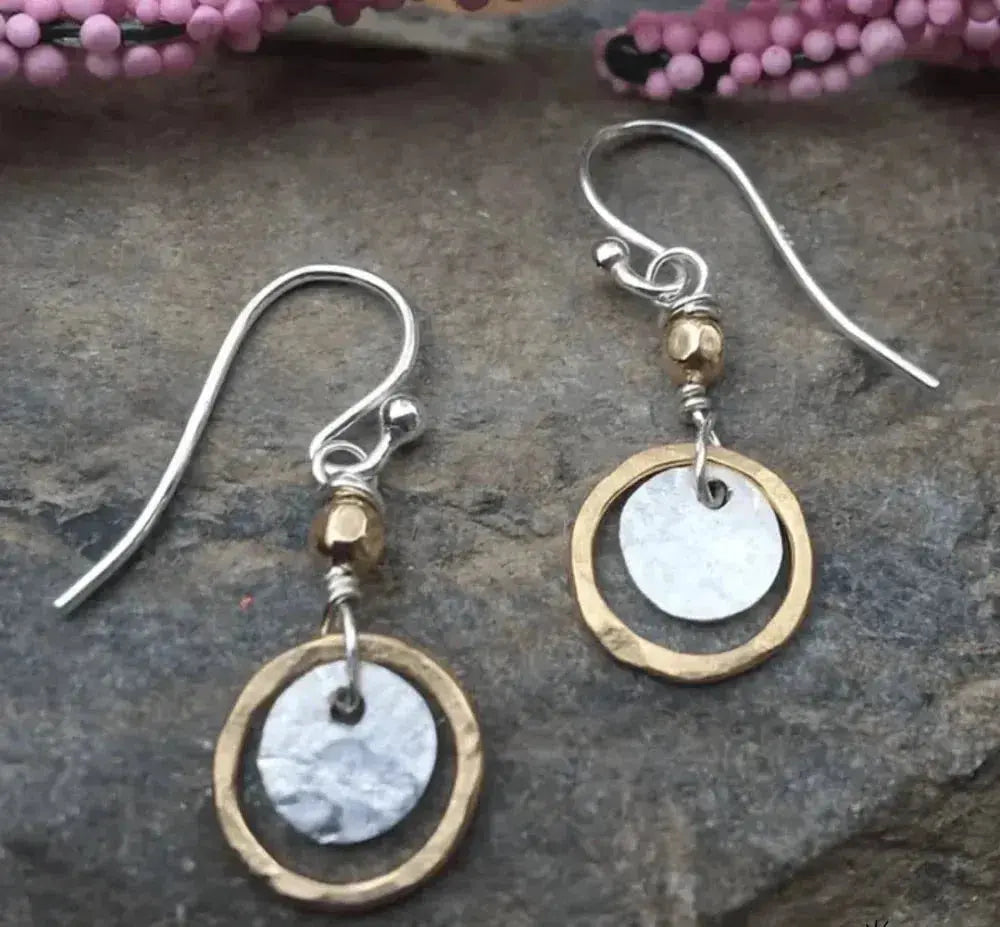 Retro Ohrringe aus Goldene und Silber